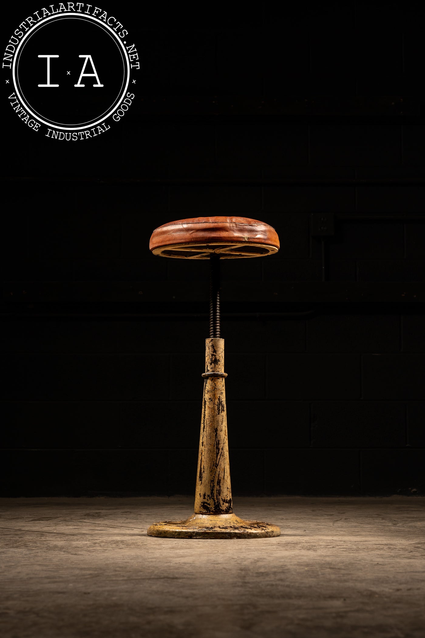 Antique Industrial Stool by Necchi