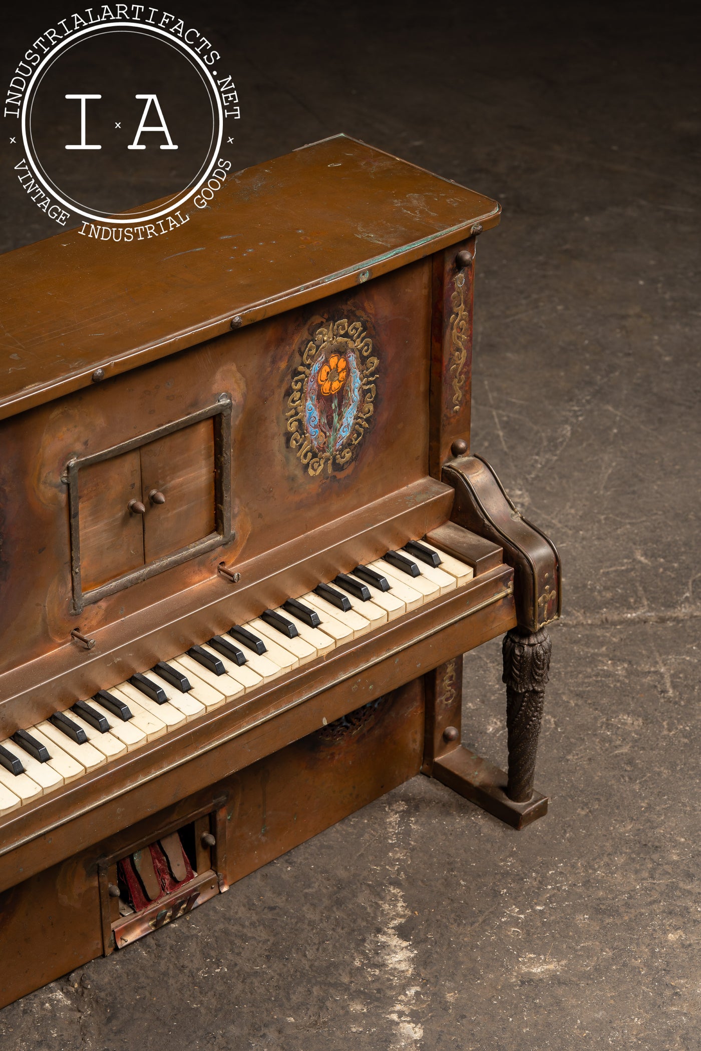 Vintage Figural Brass Piano Sound and Light Stage Prop