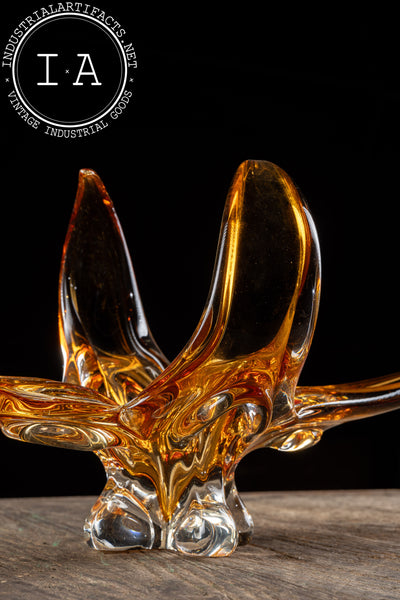 MCM Chalet Art Glass Dish in Amber