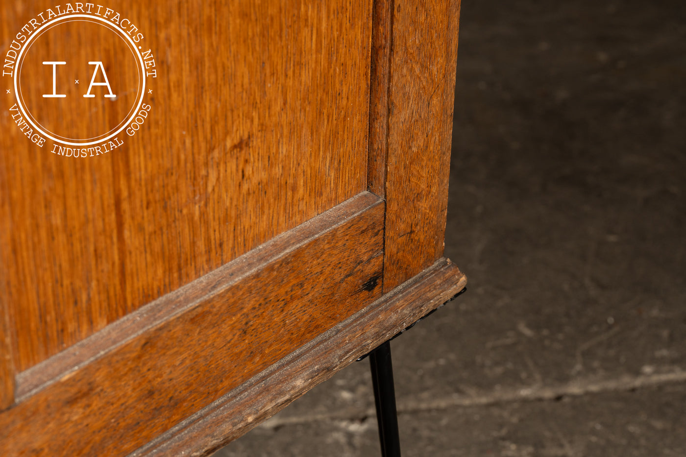 Vintage Quarter-Sawn Oak Six Drawer Cabinet on Hairpin Legs