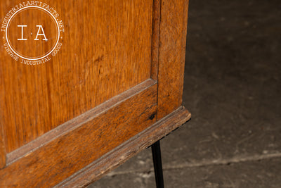 Vintage Quarter-Sawn Oak Six Drawer Cabinet on Hairpin Legs