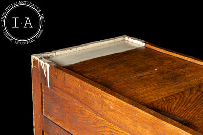 Antique Oak Filing Cabinet with Brass Hardware