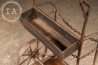 Antique Industrial Cylinder Cart with Chain Retainer