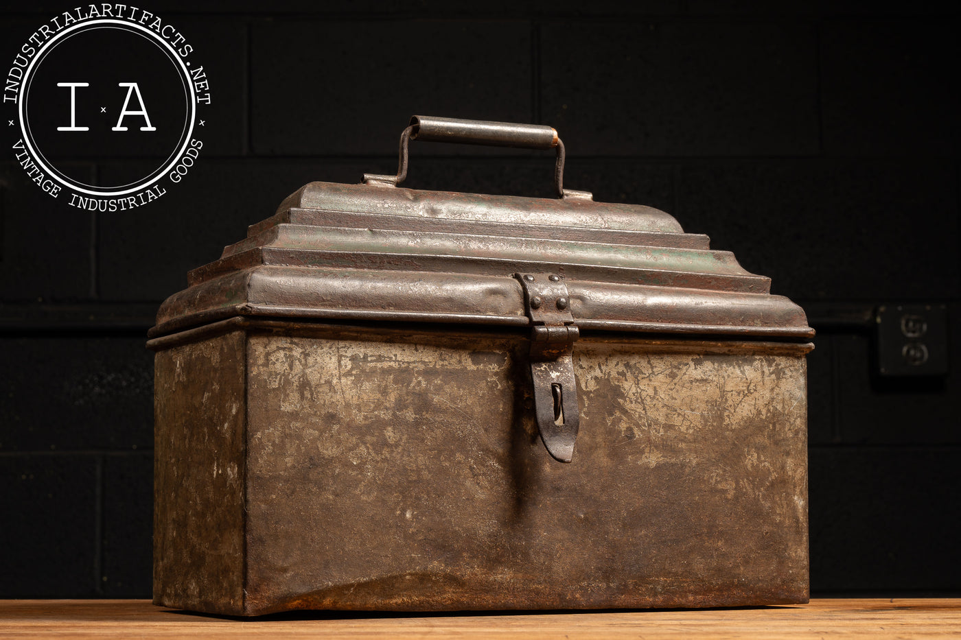 Early 20th Century Painted Metal Toolbox