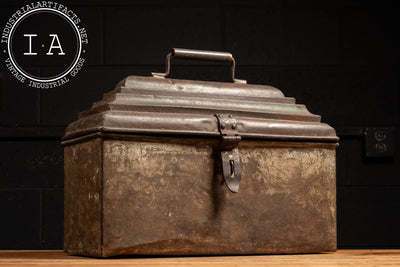 Early 20th Century Painted Metal Toolbox