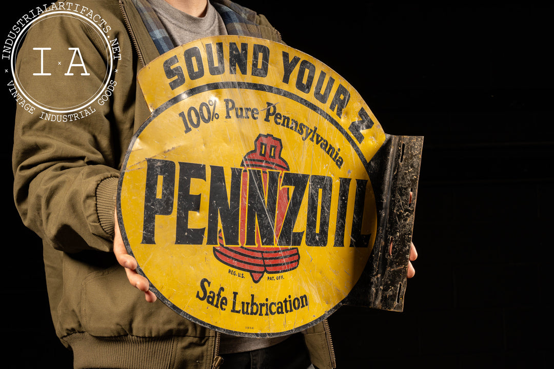 Vintage Pennzoil Flange Sign – Industrial Artifacts