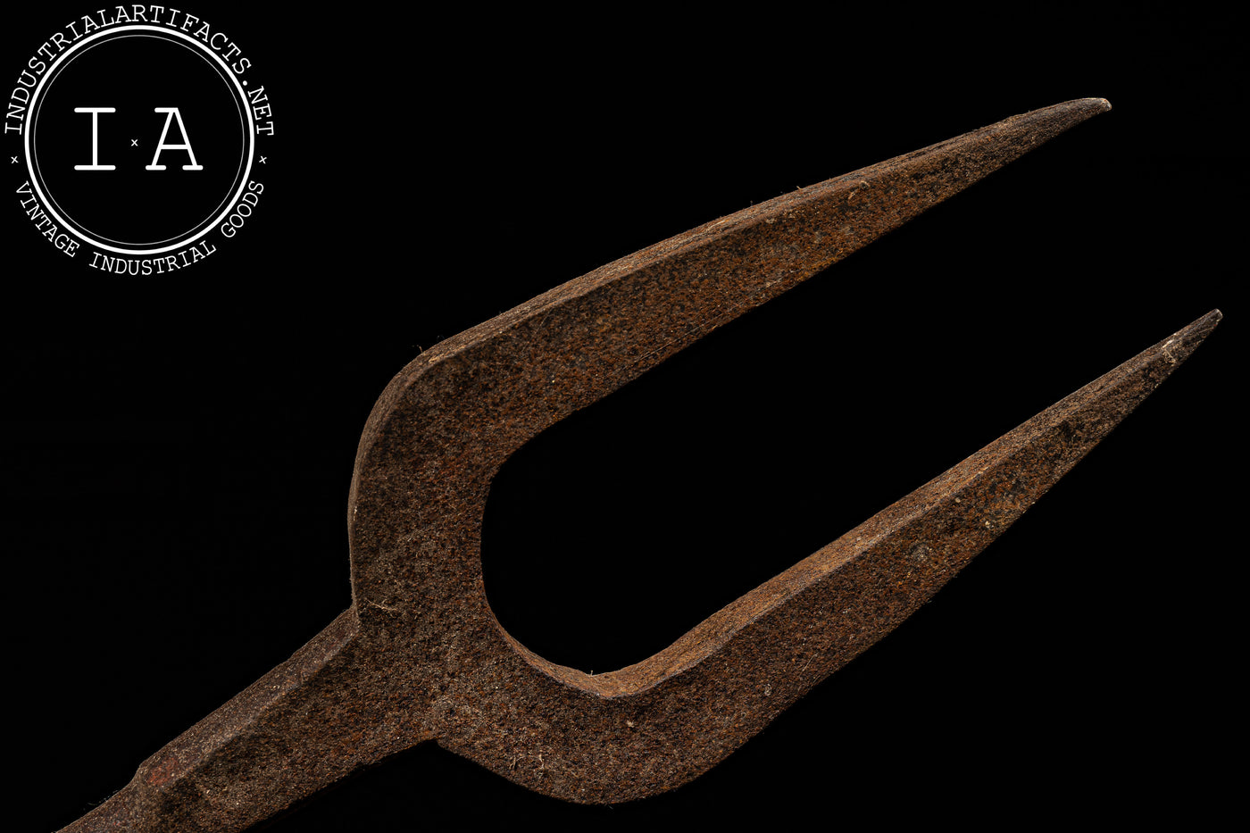 Forged Iron Two‑Tine Furnace Clinker Fork