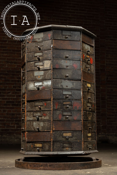 Antique Wooden American Bolt and Screw Cabinet