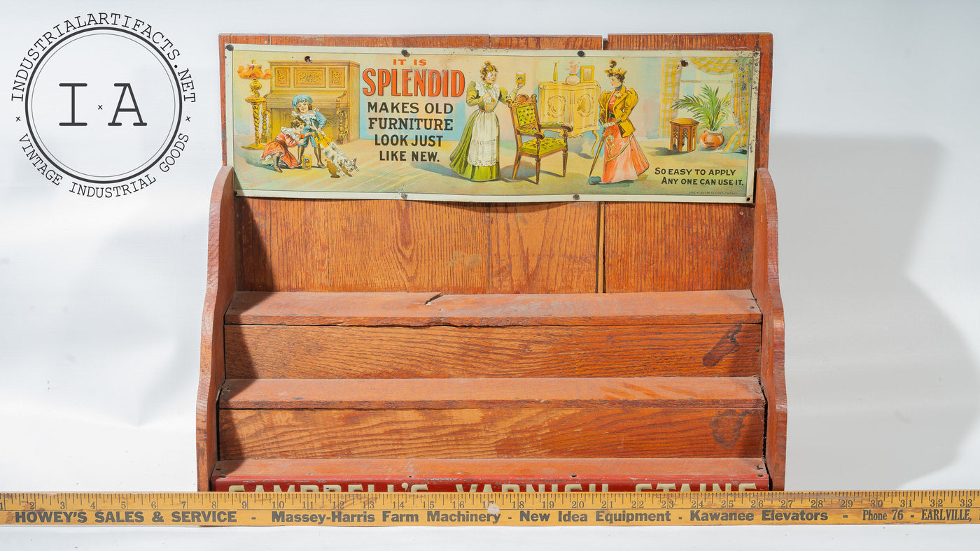 Antique Campbells Varnish Stains General Store Countertop Advertising Display