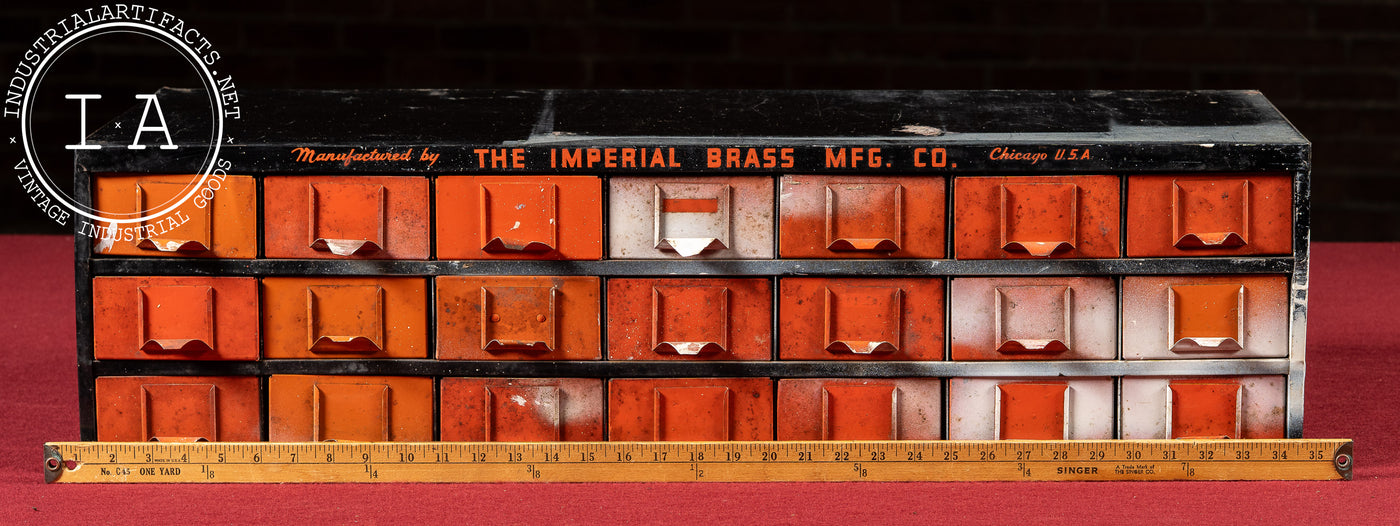 Mid-Century Industrial Drawer Cabinet by Imperial Brass
