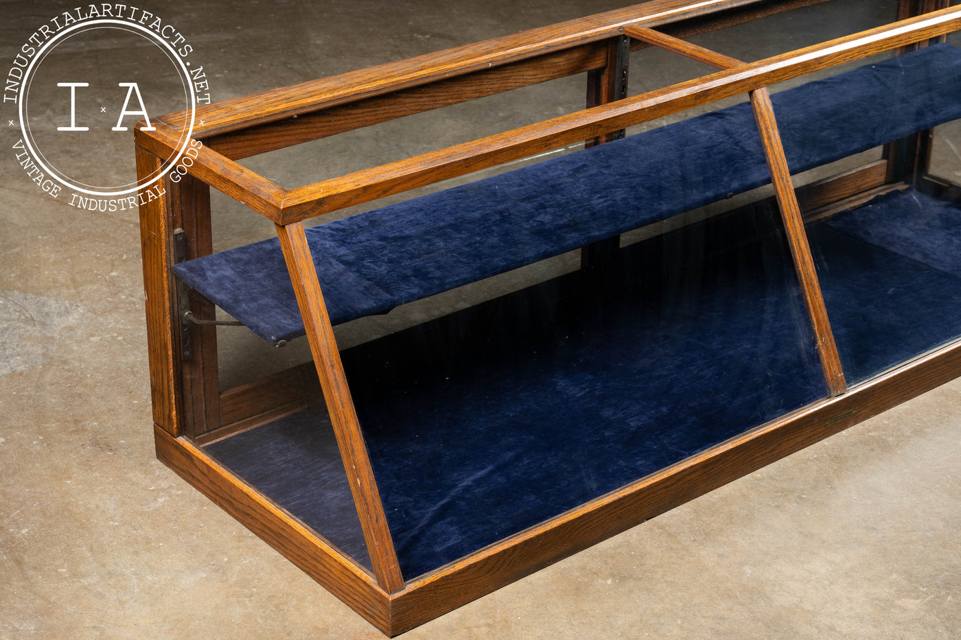 Antique Oak and Glass Countertop Mercantile Display Case