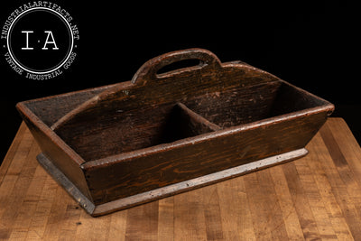 Primitive Wooden Carrier with Divided Interior