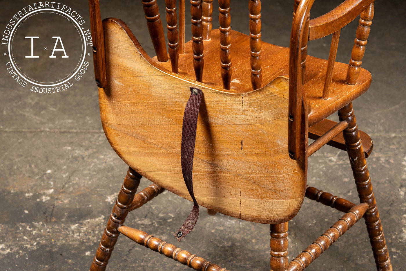 Early 20th Century "Jenny Lind" Wooden Spindle-Back Childrens High Chair