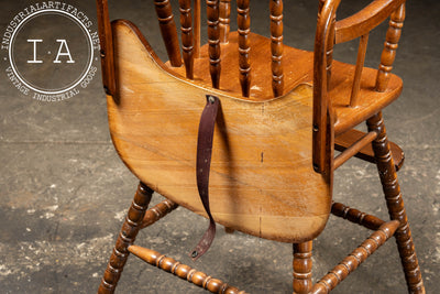 Early 20th Century "Jenny Lind" Wooden Spindle-Back Childrens High Chair