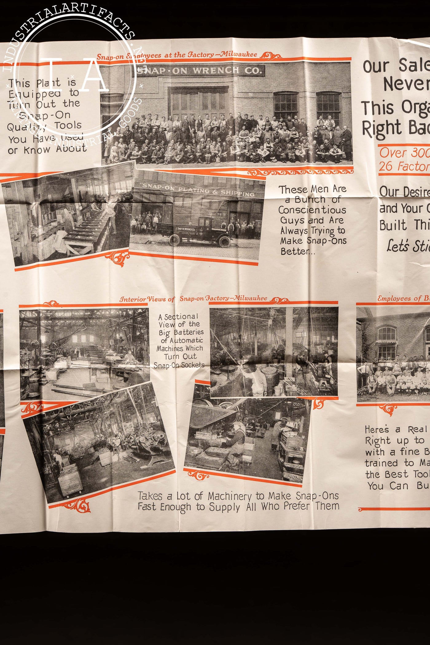 Vintage Snap-on Factory and Sales Broadside Advertisement – Industrial ...