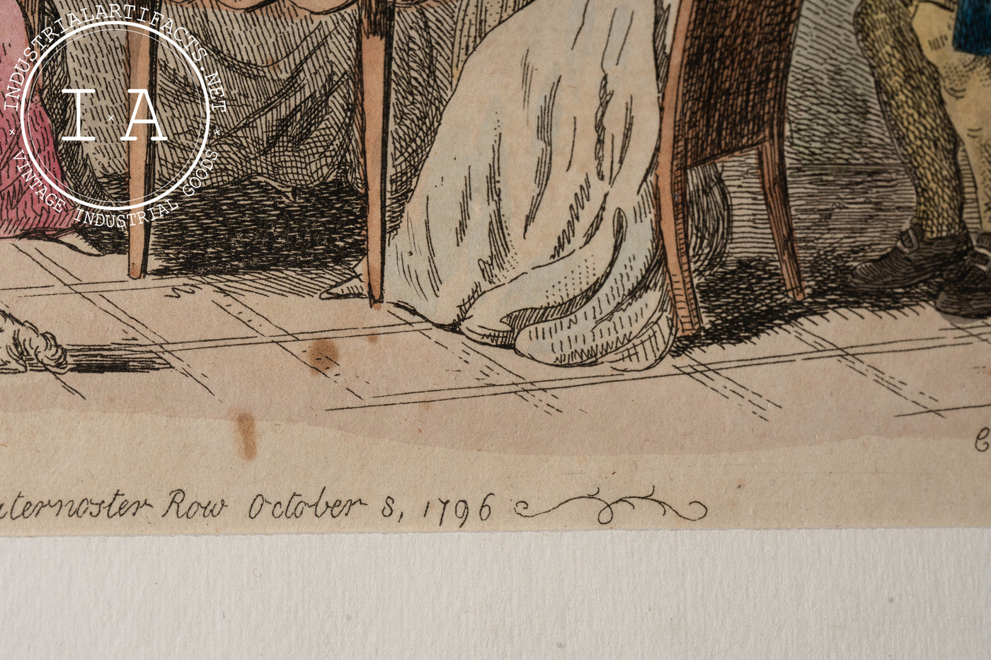 Two 1800s Lithos - L'Amour A Paris, London Party at Pope Joan