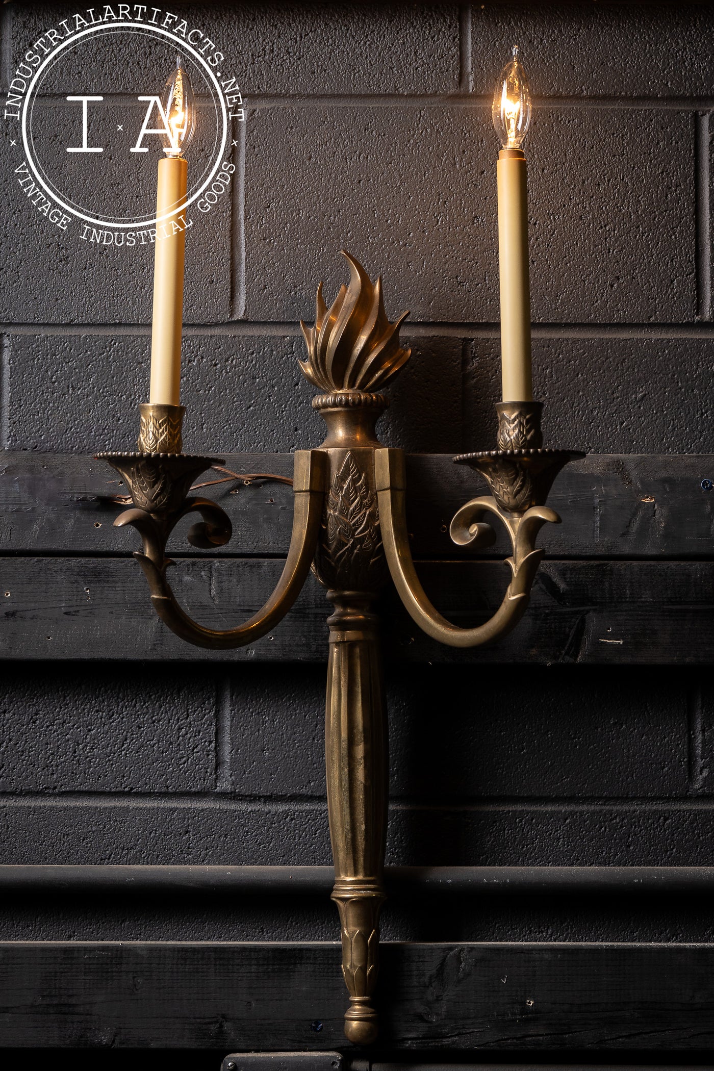 Early 20th Century Empire Revival Bronze Two-Light Wall Sconce