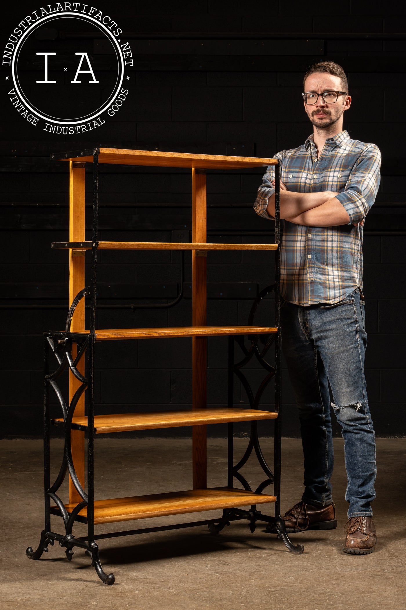 Late 19th Century Metamorphric Oak Baker's Rack and Table