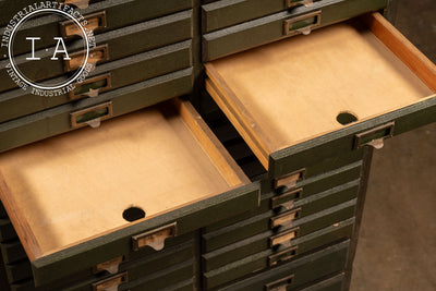 c. 1930 Document Sorting Cabinet in Olive Green