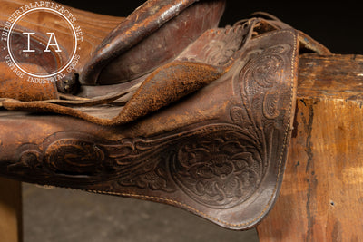 Antique Tooled Leather Horse Saddle