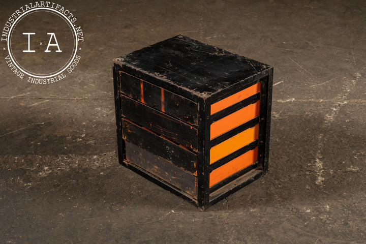 Vintage Steel Parts Cabinet with Original Winged Logos by Dorman