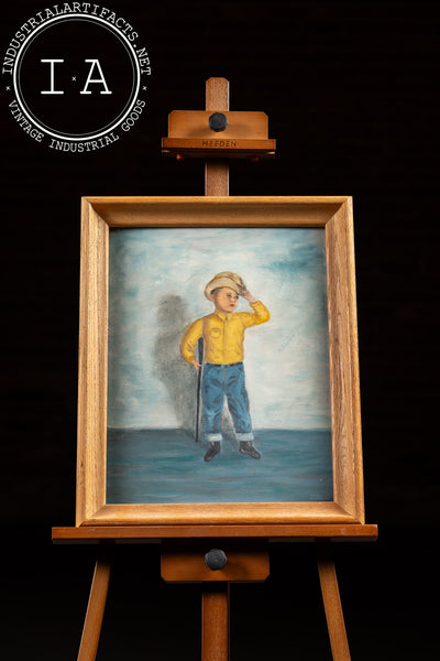 Boy With Gun | Framed Painting by L. Dahl, Signed