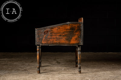 Early 20th Century Pine School Desk