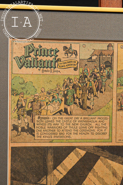 Vintage Framed Prince Valiant Comic Page by Hal Foster