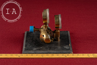 Vintage Brass Torch Gauge Demonstrator with Dual Gauges by NCG