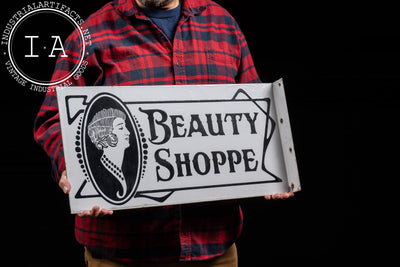 Antique Double-Sided Porcelain Beauty Shoppe Sign