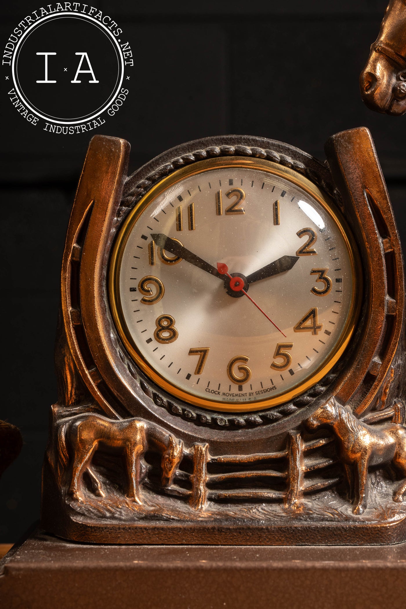 Vintage Sessions Equestrian Copper Clock