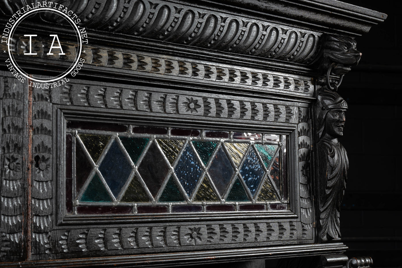 Late 19th Century English Ebonized Oak Hutch