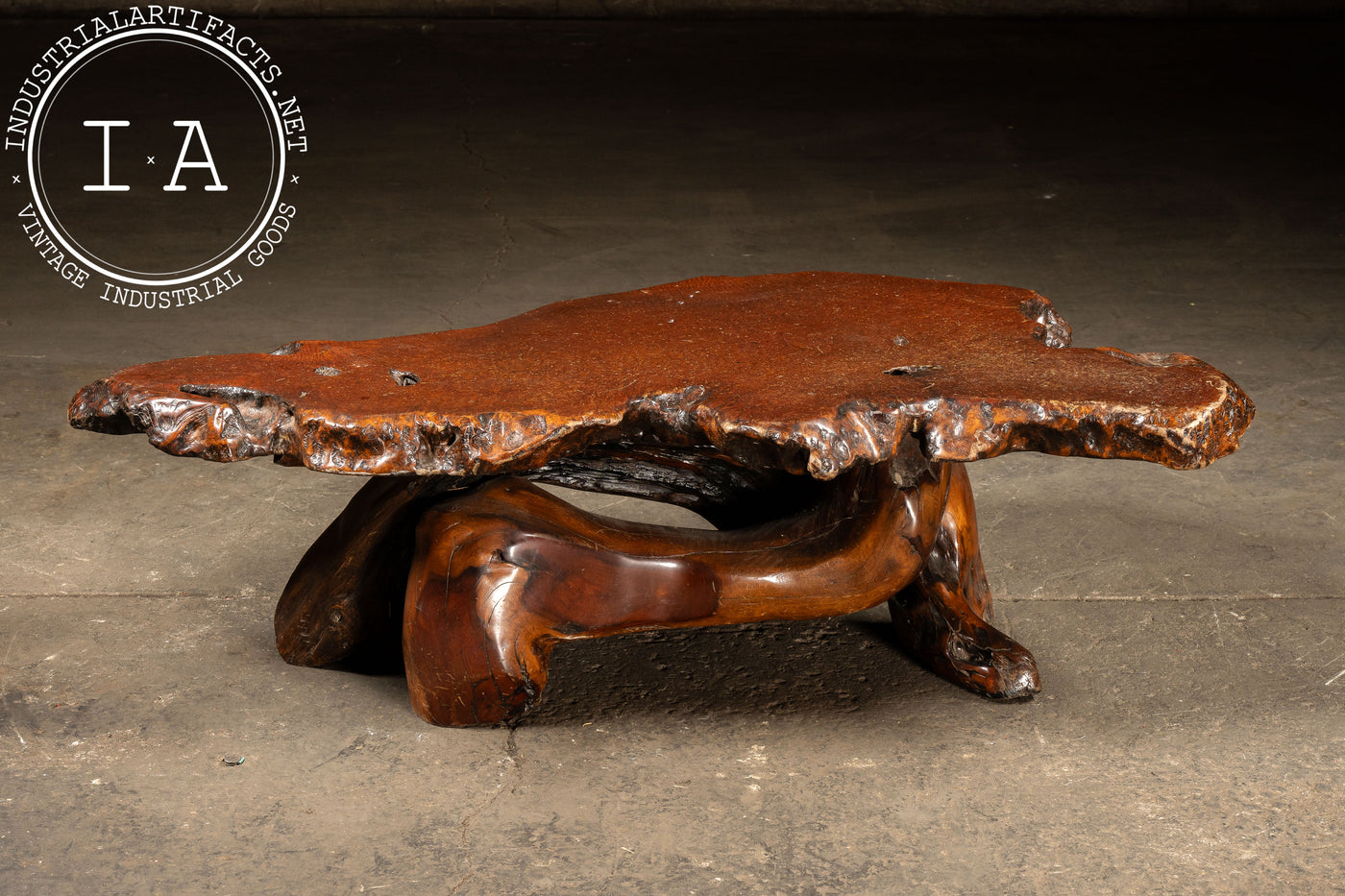 Vintage Redwood Burl Coffee Table
