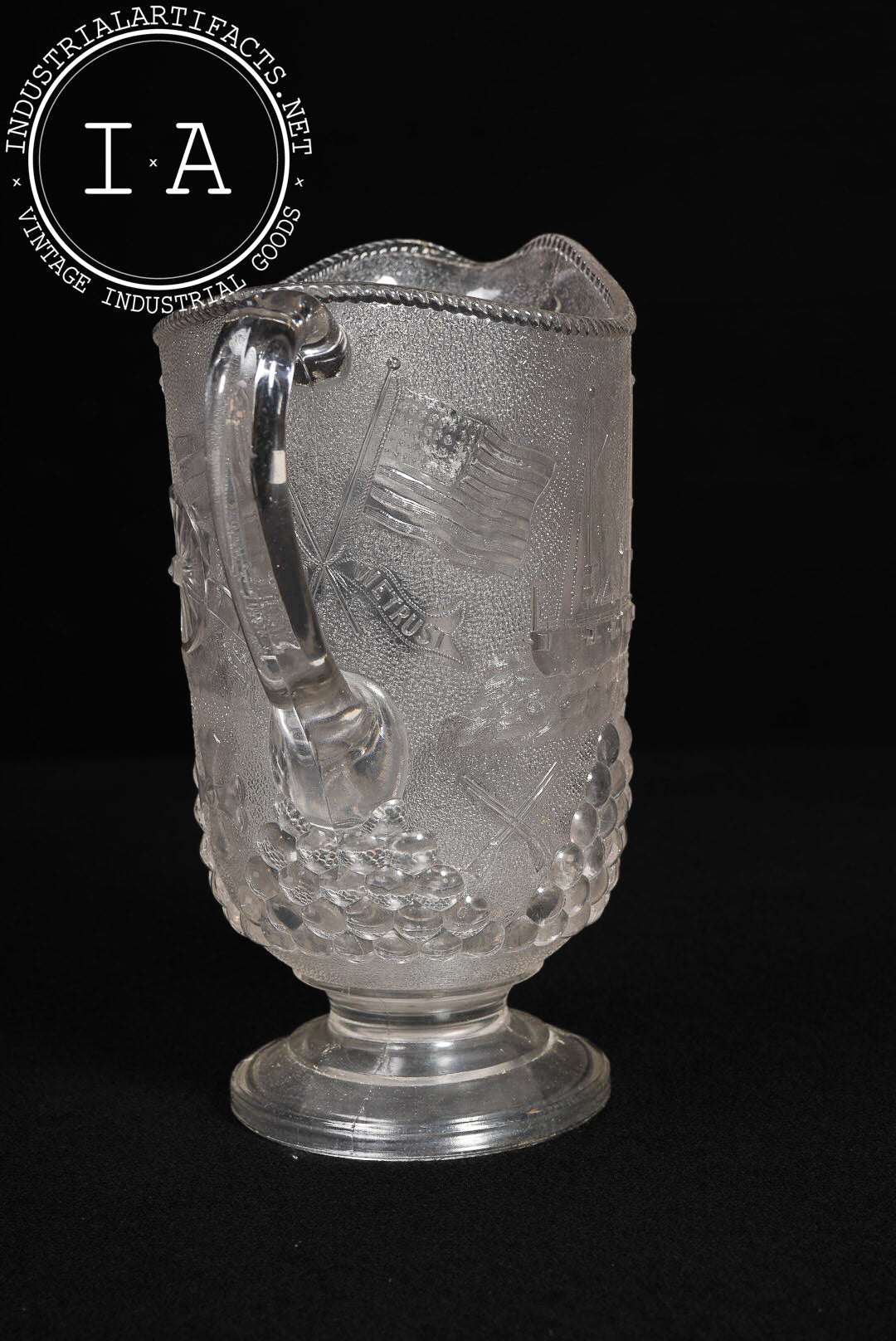 19th Century Admiral Dewey Commemorative Pitcher by Beatty-Brady Glass