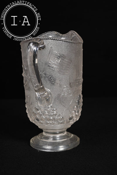 19th Century Admiral Dewey Commemorative Pitcher by Beatty-Brady Glass