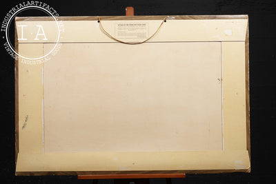 Vintage "Attack on the Overland Stage" Self-Framed Budweiser Advertising Print