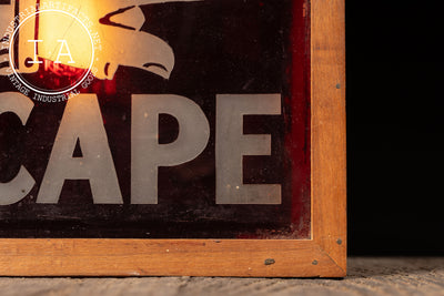 Antique Double-Sided Etched Glass Fire Escape Lighted Sign