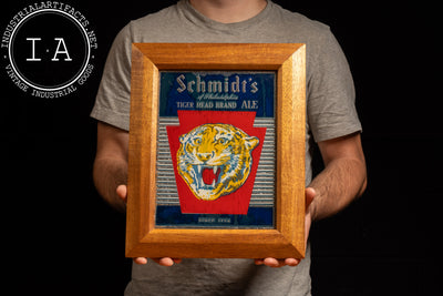 Vintage Framed Schmidt's Tiger Head Ale ROG Sign