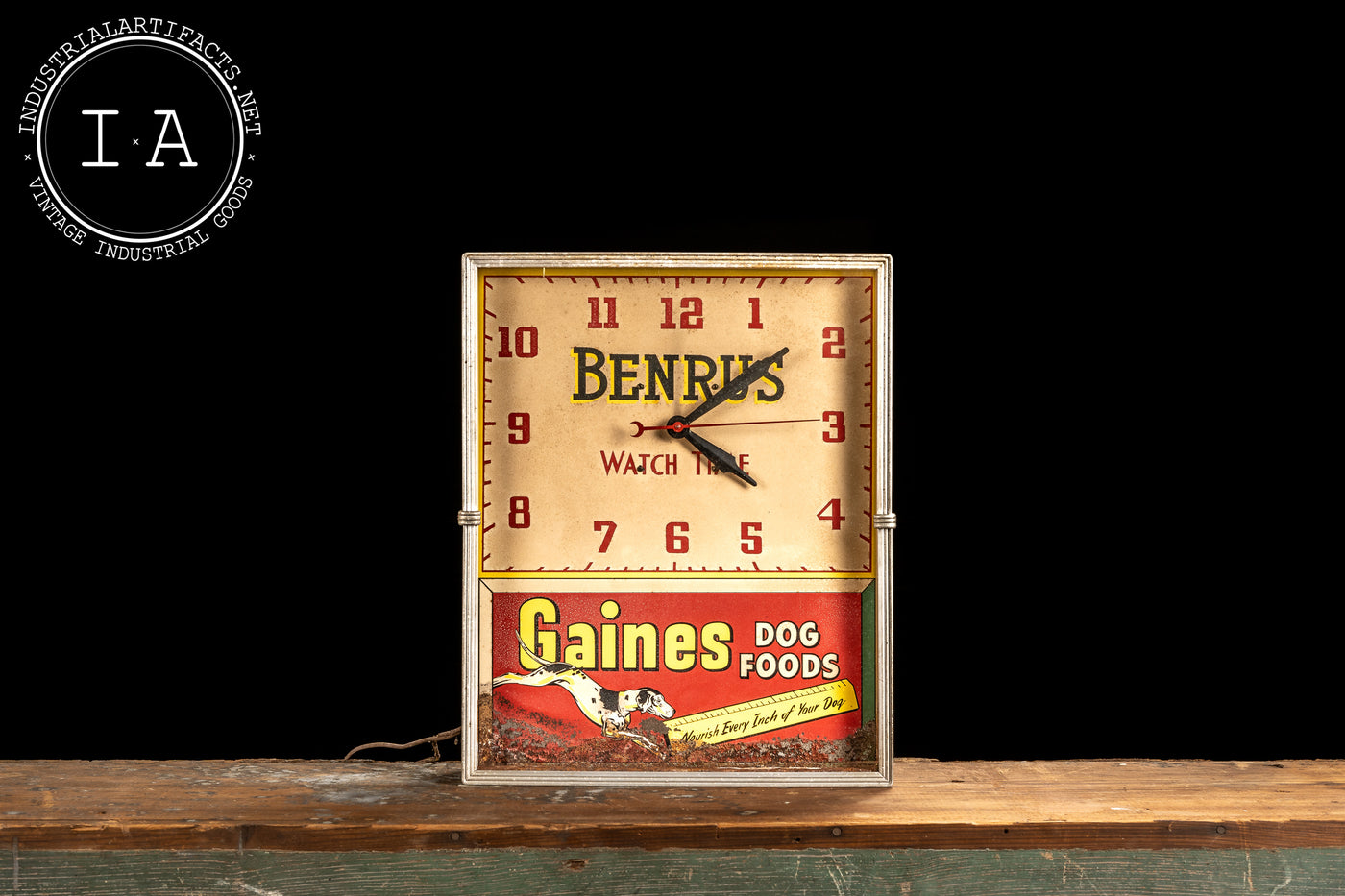 Vintage Gaines Dog Food Advertising Clock