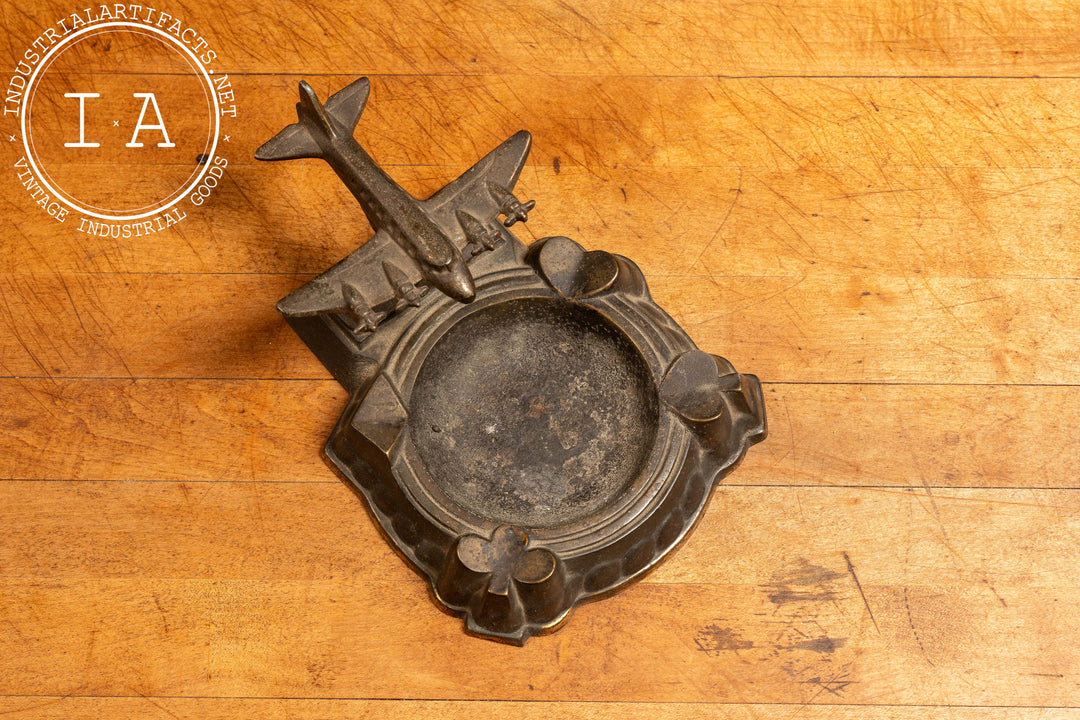 WW2 Era Cast Metal Ashtray With Poker Motif – Industrial Artifacts
