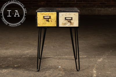 Antique Two-Drawer Industrial Card Catalog
