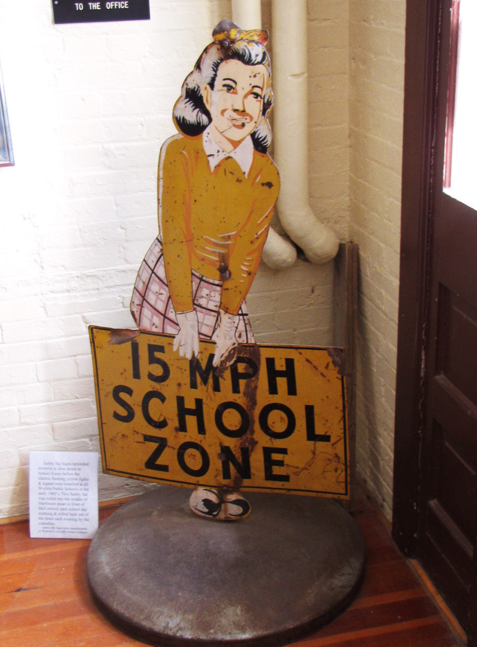 Vintage Painted Aluminum Salesman Sample School Zone Sign