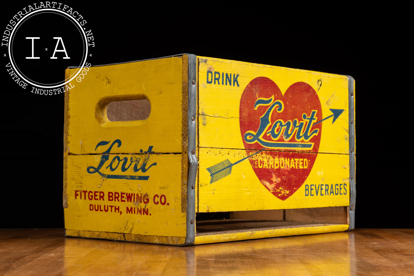 Vintage Lovit Beverages Wooden Shipping Crate