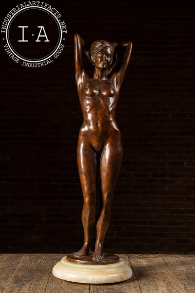 Bronze Statue Of Nude Woman On Base, 1990, Signed and Numbered 4/25
