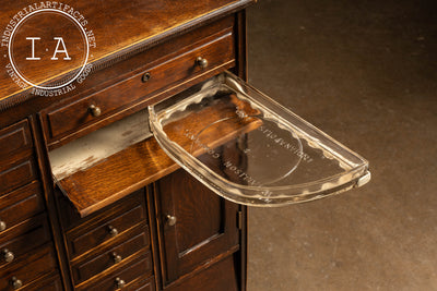 Early 20th Century Oak Rolling Dental Cabinet