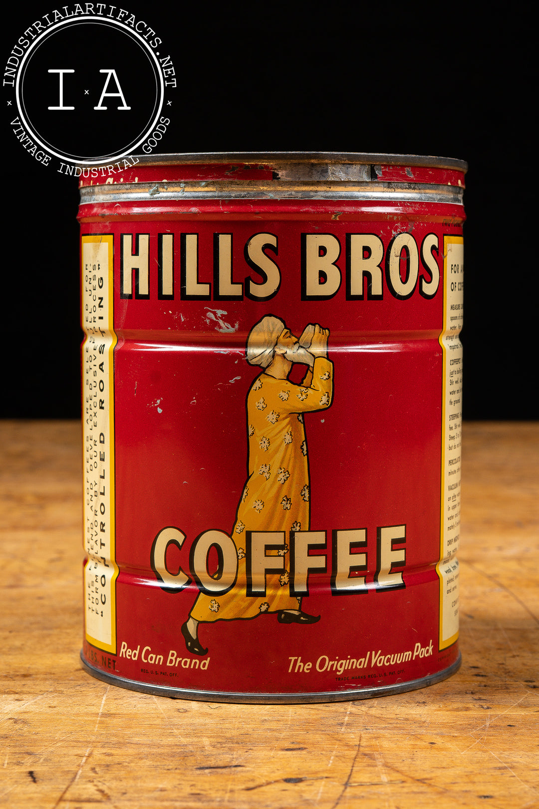 Vintage Hills Bros Coffee Tin Can – Industrial Artifacts