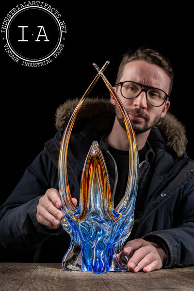 MCM Chalet-Inspired Art Glass Dish in Sapphire