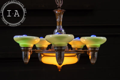 Antique Art Deco Uranium Glass Ceiling Fixture