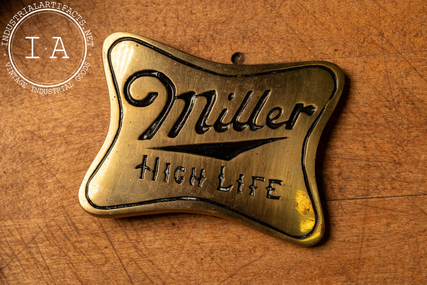 Brass Miller High Life Belt Buckle