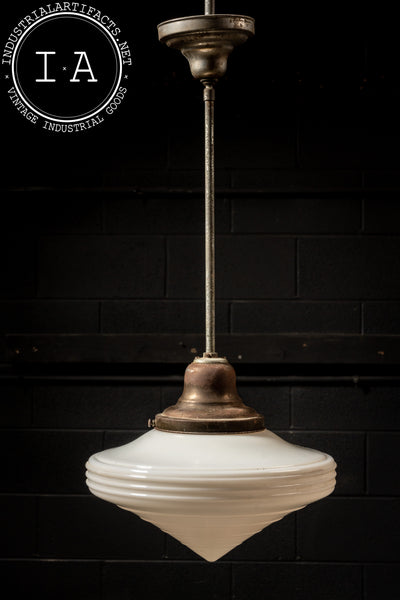 Antique Schoolhouse Ceiling Lamp with Medium Shade